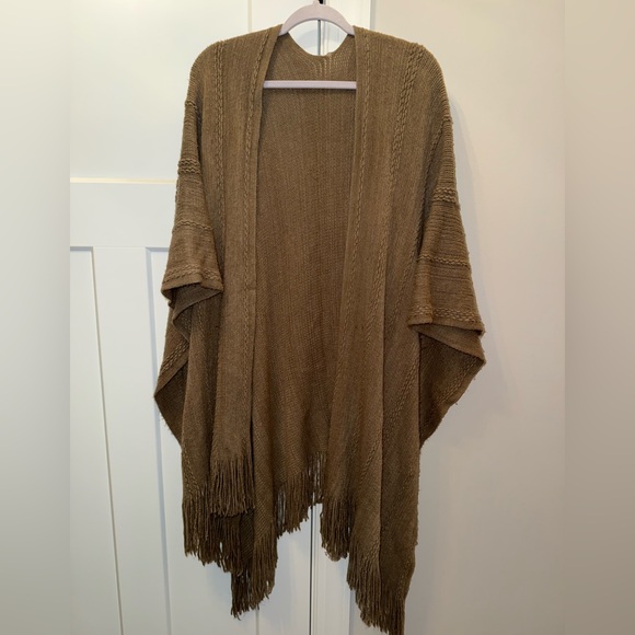 Sweaters - Brown Fringe Open Cardigan